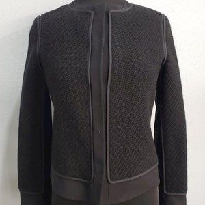 Vince Black Snap Up Sweater Jacket Sz 4